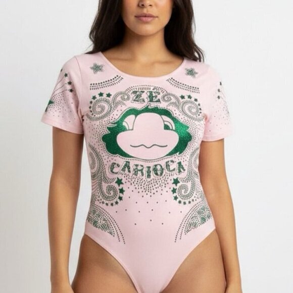 FARM Rio Tops - Farm Rio Disney Zé Carioca Pink Bodysuit Medium